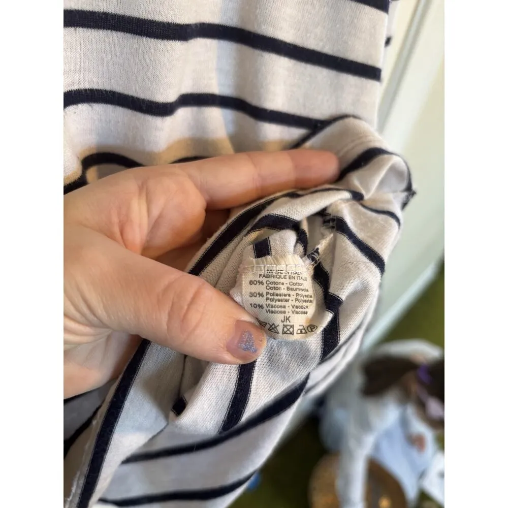 Brandy Melville Striped Long Sleeve Cropped Preppy Crewneck Nautical One Size - Image 4