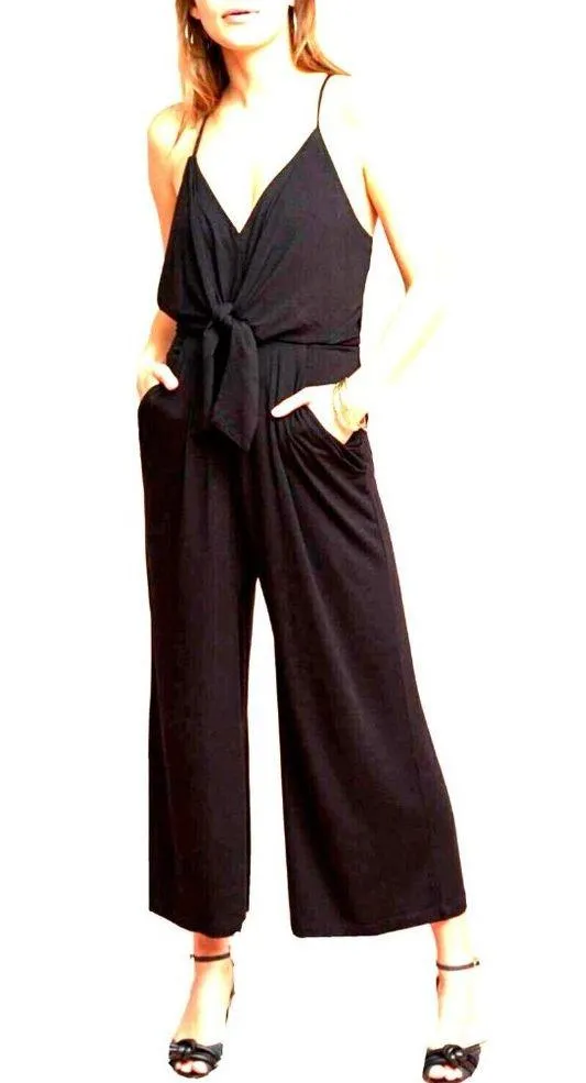 NWT Anthropologie Moulinette Soeurs Willa Jumpsuit in Black Crop One-Piece XS - Image 3