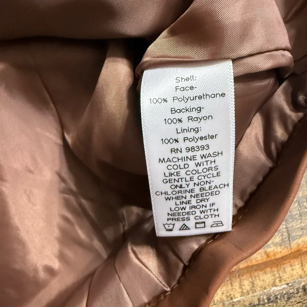 Dennis Basso Brown faux Leather Jacket - Image 9