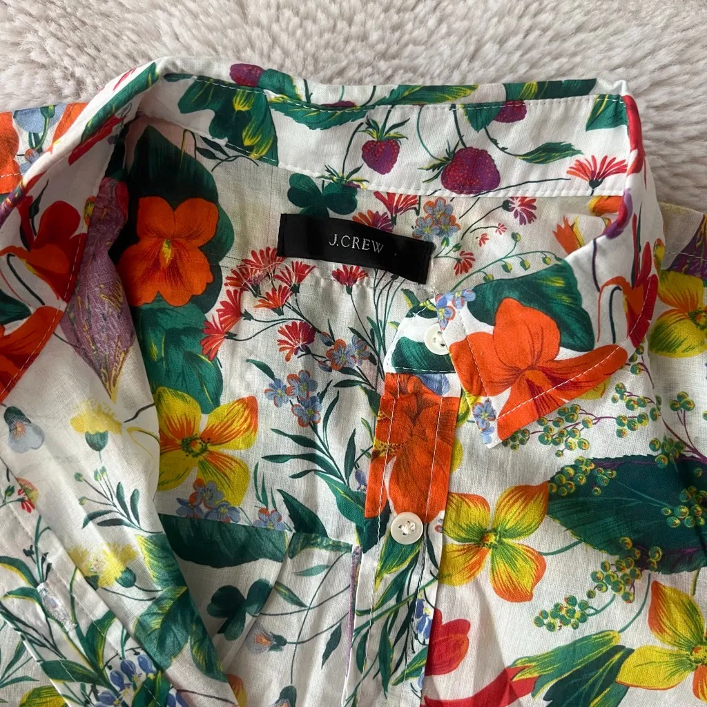J. Crew Classic popover shirt in Ratti® island botanical print Size M White Size M - Image 2