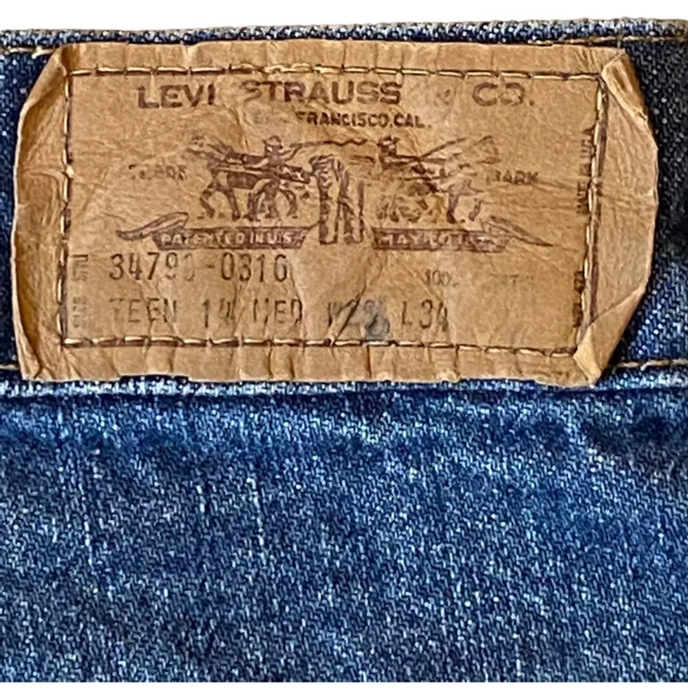 Rare LEVI'S Orange Tab Vintage Longhorn Pockets Women's Denim Blue Jeans - Image 7