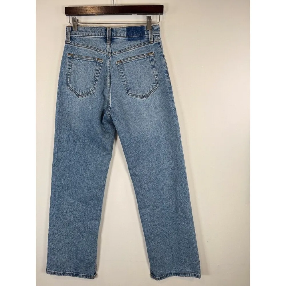 Abercrombie Fitch Womens Jeans Blue The 90s Relaxed Denim Hi Rise Split Hem 27/4 - Image 10