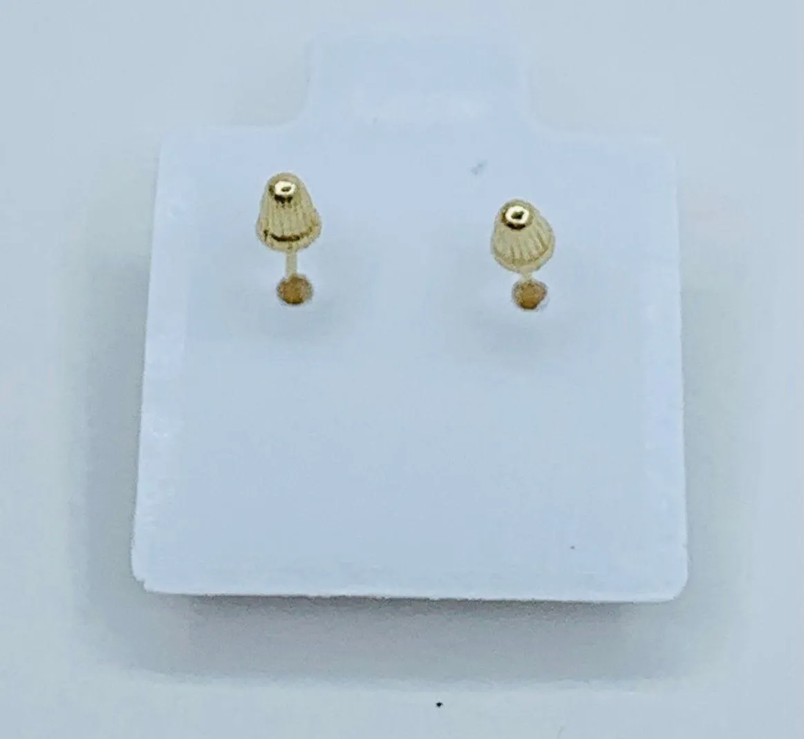 Real 14k Gold Studs Earrings Pink Heart - Image 3