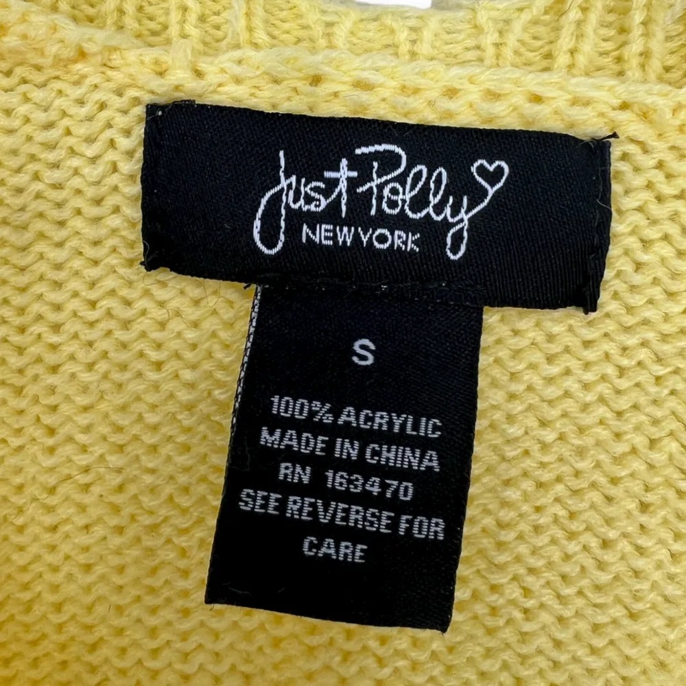Princess Polly | Small | Just Polly Daisy-Print Destructed Yellow V-Neck Sweater - Image 3