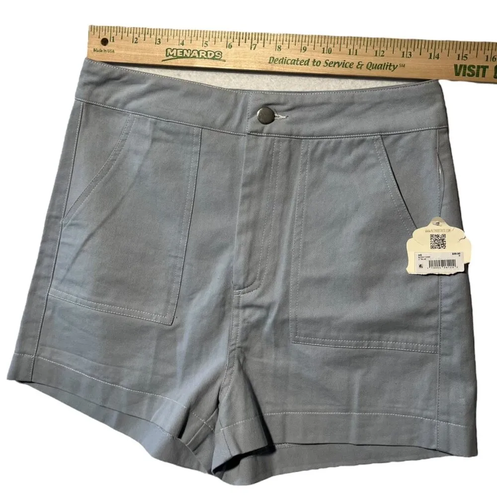 Altar'd State Women's M Blue Chino High Rise Shorts Casual Classic Cotton Summer - Image 7