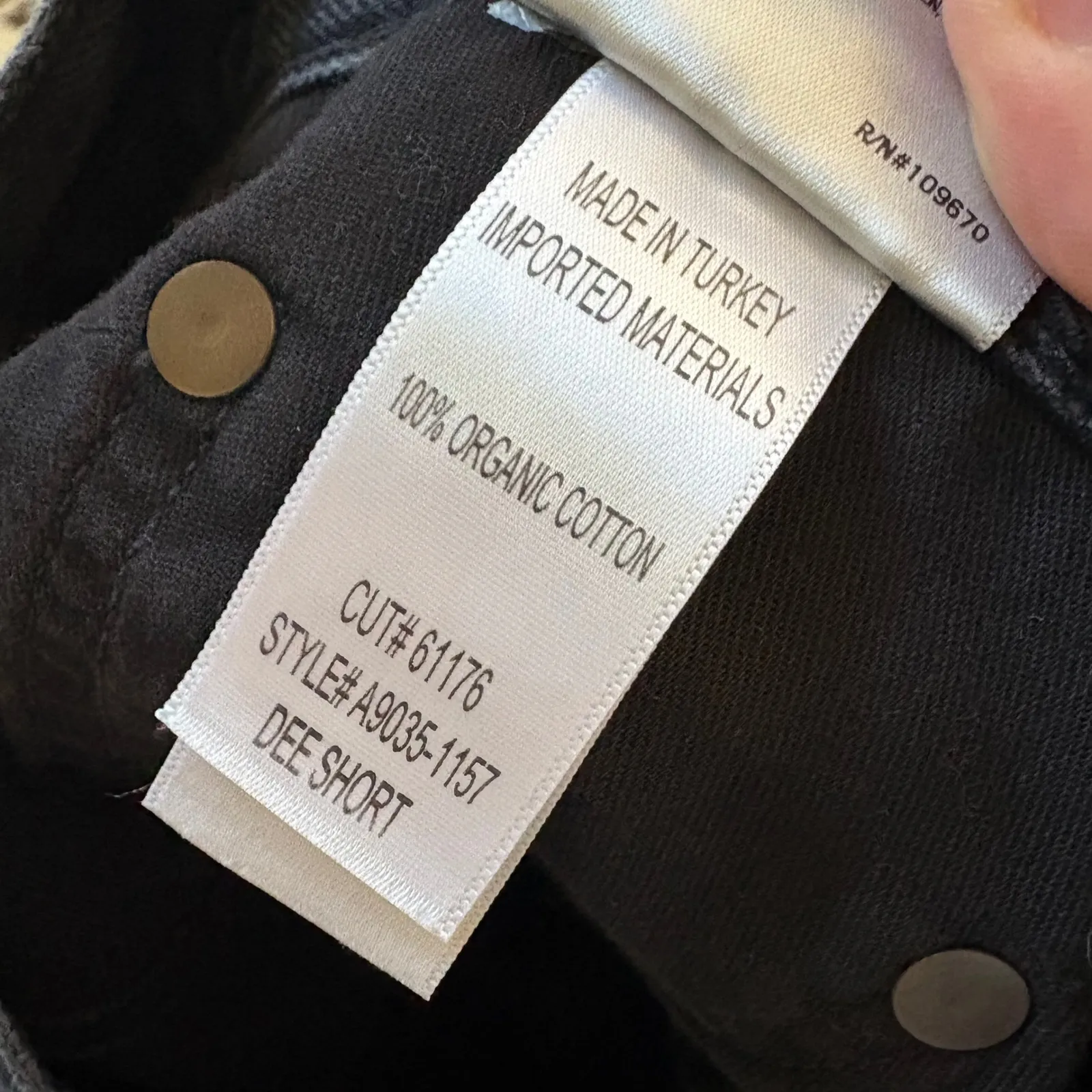 AGOLDE Dee Shorts Faded Black Wash Denim Side Slits Cut Off Size 31 - Image 9