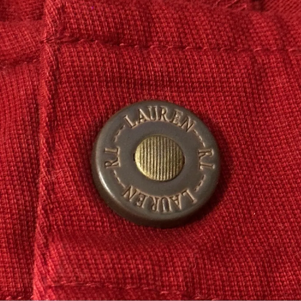 Lauren Ralph Lauren Women’s Size 14 Red Cotton Twill Trousers Pants - Image 5