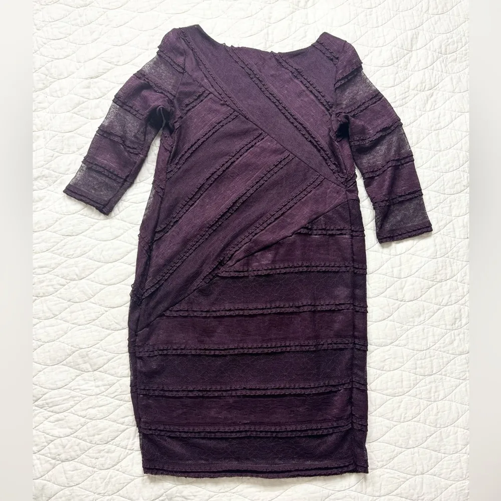 Jessica Simpson Dark Lace Ruffle Asymmetrical Dark Fairy Dark Coquette Purple M - Image 2