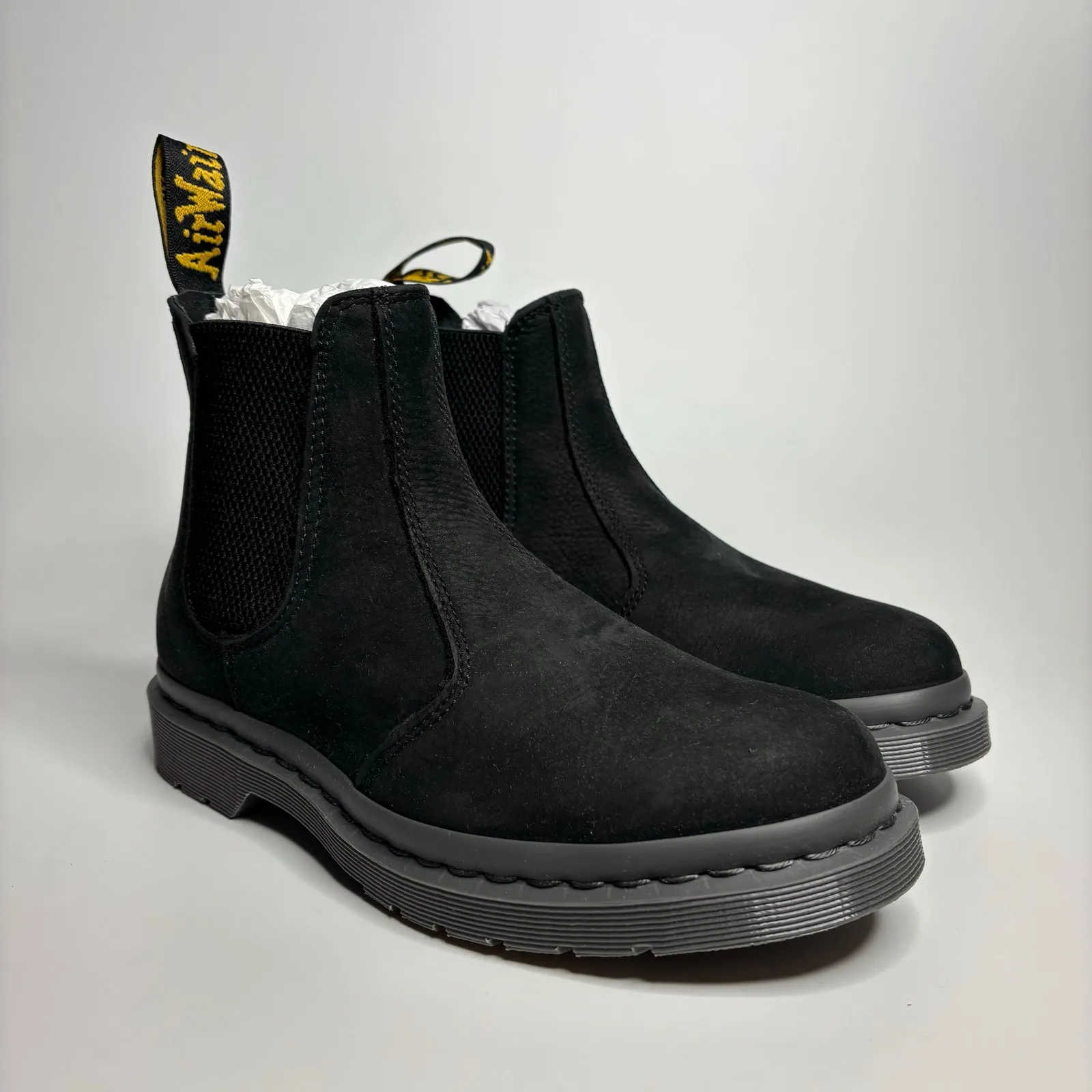Dr. Martens Unisex 2976 Mono Milled Nubuck WP Leather Chelsea Boots in Black - Image 6