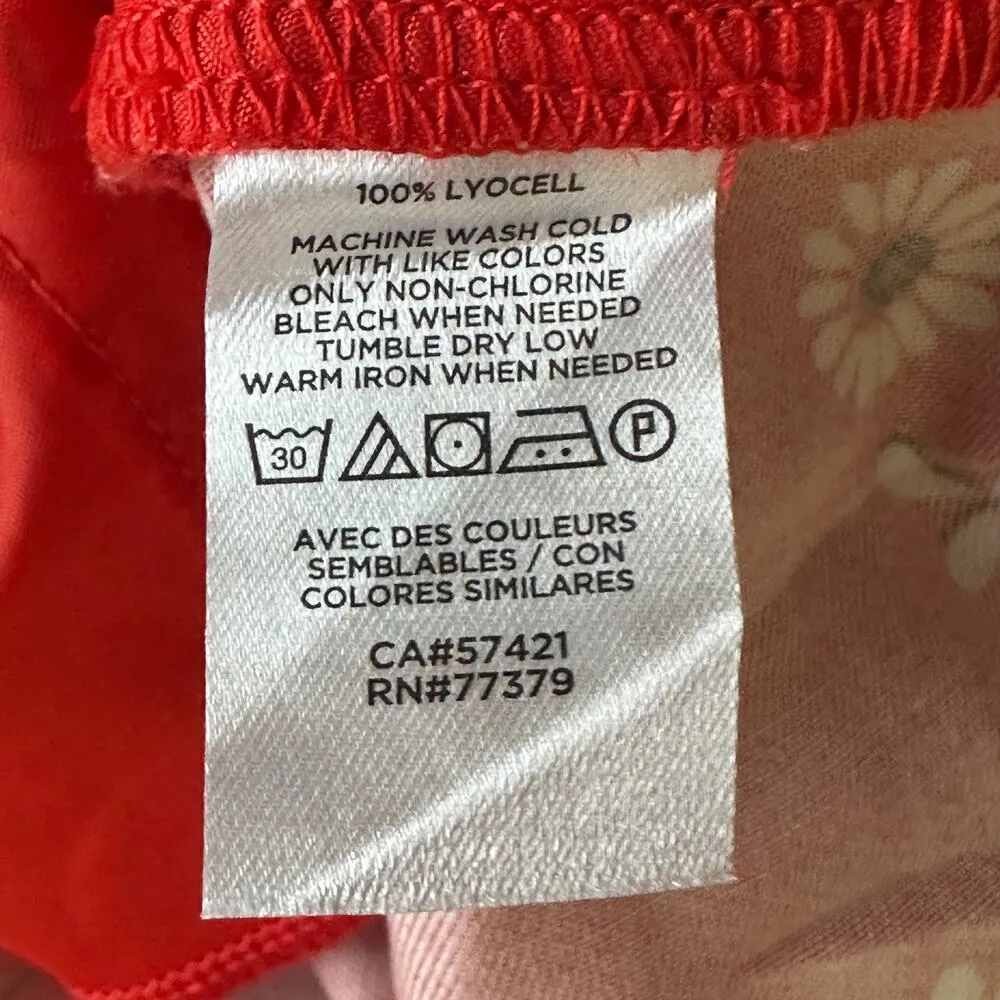 NWT Ann Taylor Shorts Womens 6 Red Floral Pull On High Rise Boho Cottagecore - Image 5