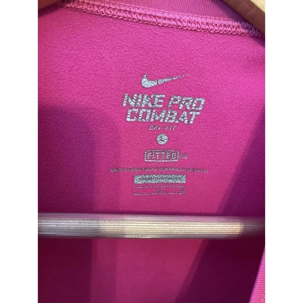 Nike Pro Combat Dri Fit Womens Long Sleeve Shirt Thumbholes “Just do it” Large - Image 3