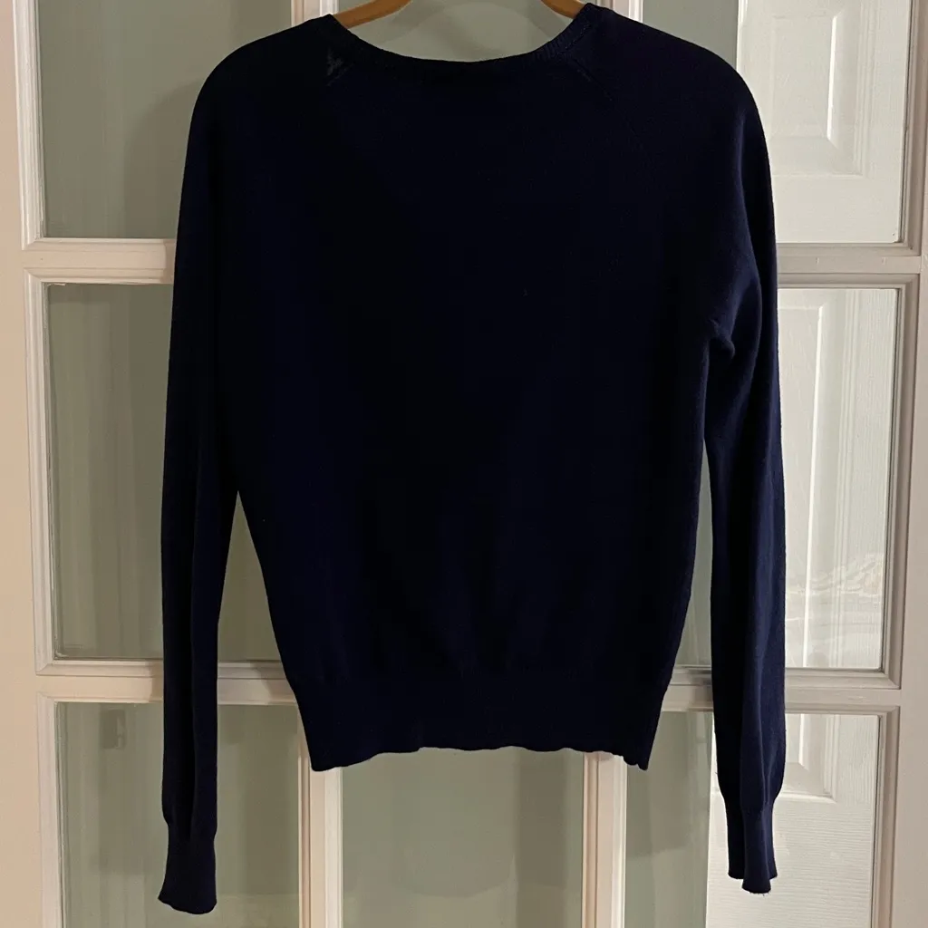 Vintage Forever 21 Navy Blue Knit Button-Up Cardigan, Long Sleeves - Image 3