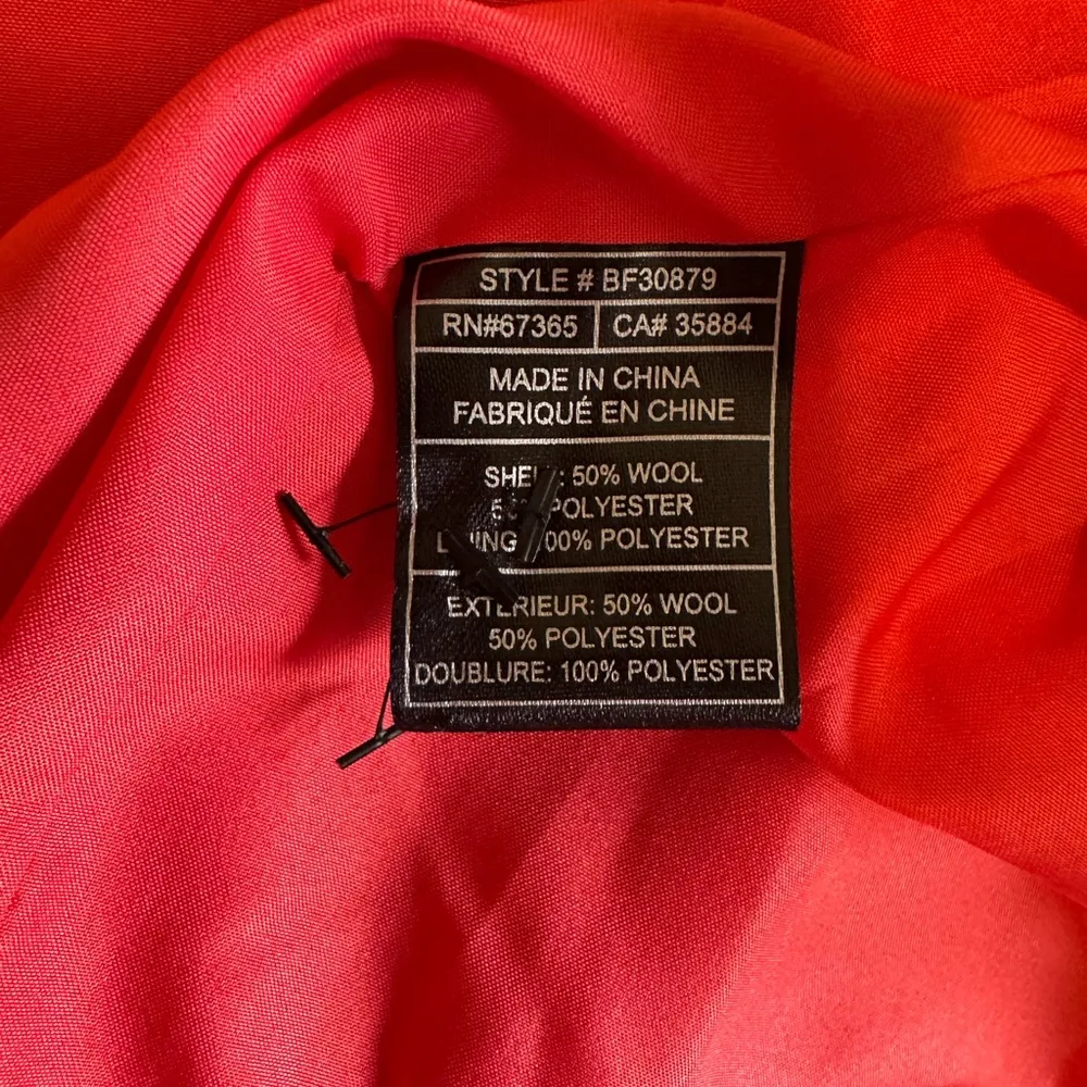 Catina Coral red wool blend coat, size small - Image 10