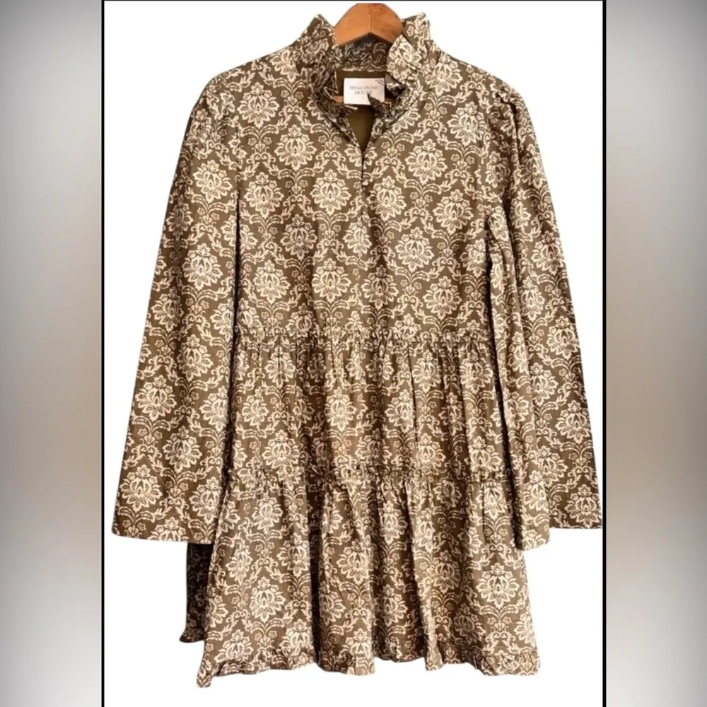 Hyacinth House Russell Mini Dress M NWT Cotton Moss Floral Ruffle Cottagecore - Image 4