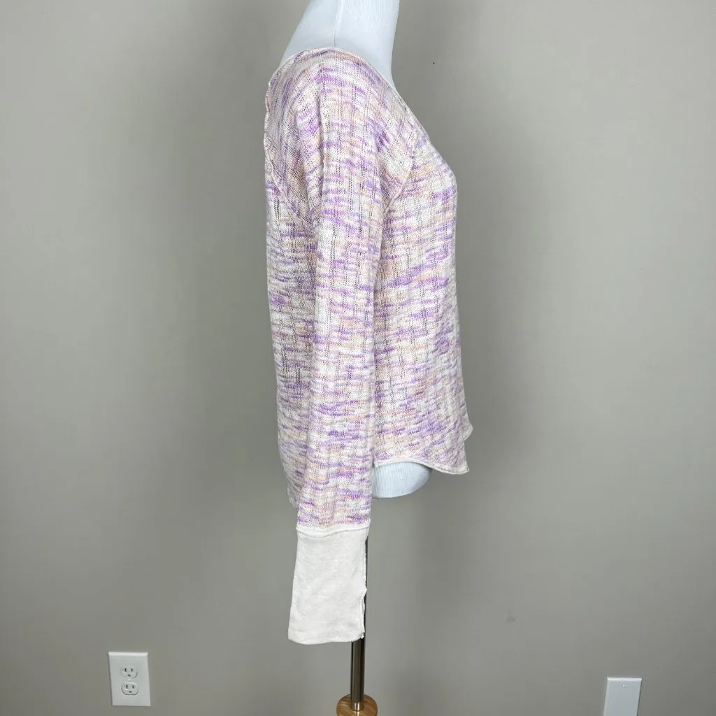 We The Free People Top Womens Medium‎ Open Knit Spaced Out Scoop Neck Thumbholes - Image 8