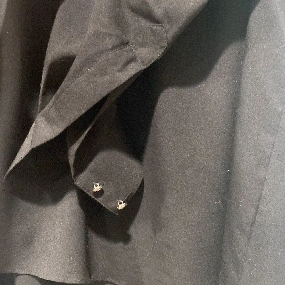 White House Black Market Women's Black Tunic Blouse Top Shirt Long Sleeve Sz 2 - Image 4