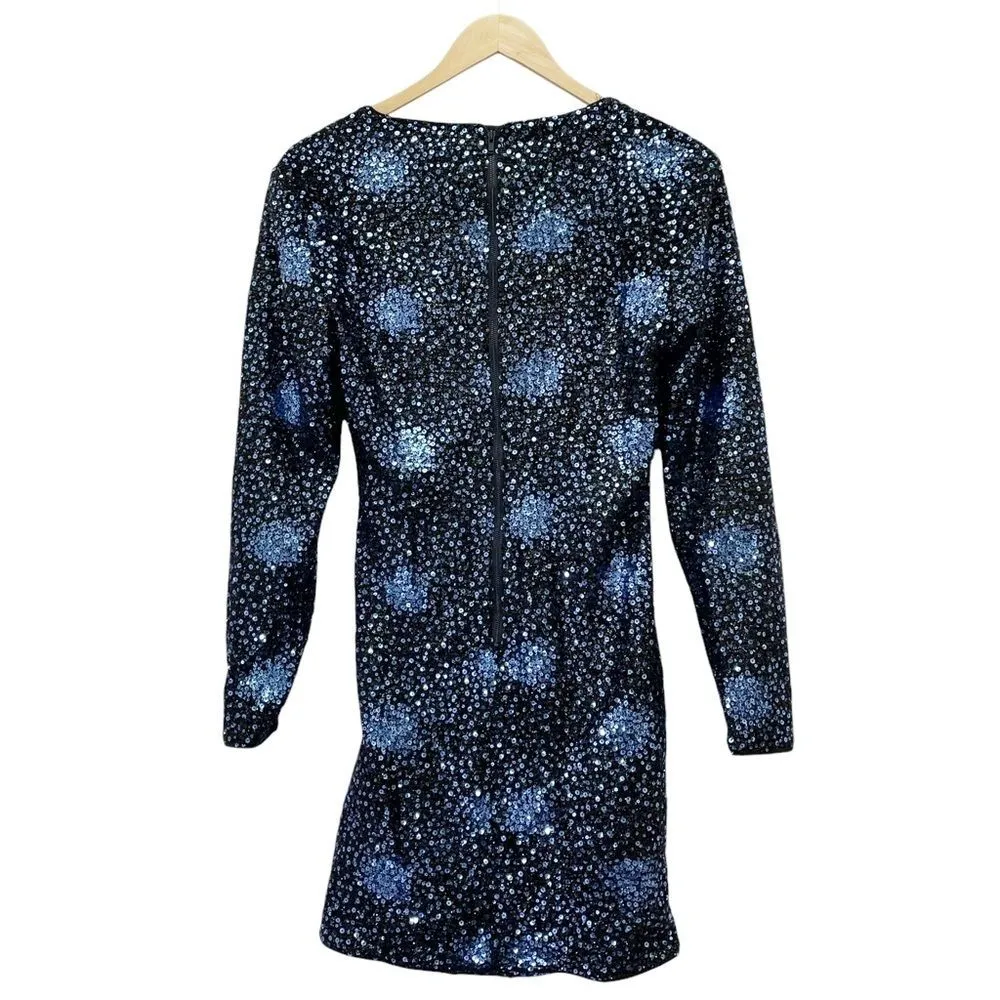 NWT Bardot Sequin Wrap Mini Cocktail Dress in Bijou Blue Women’s Size Medium NYE - Image 4