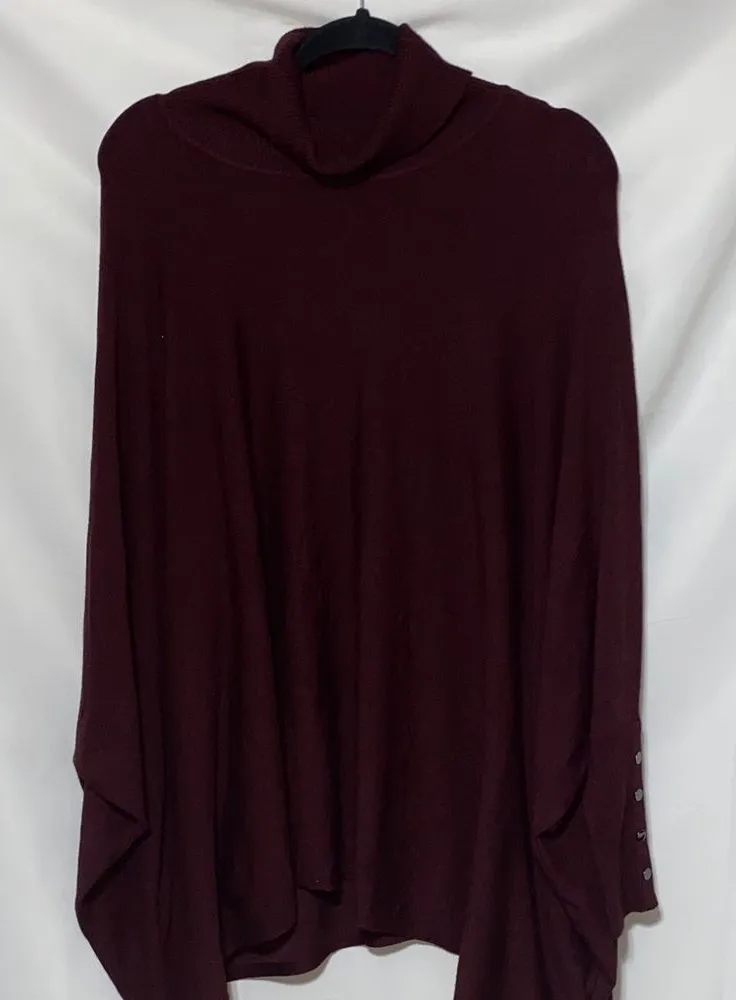 ALFANI WO SIZE LARGE DEEP WINE COLOR OVERSIZED SOFT COWL NECK SWEATER CLEAN - Image 1