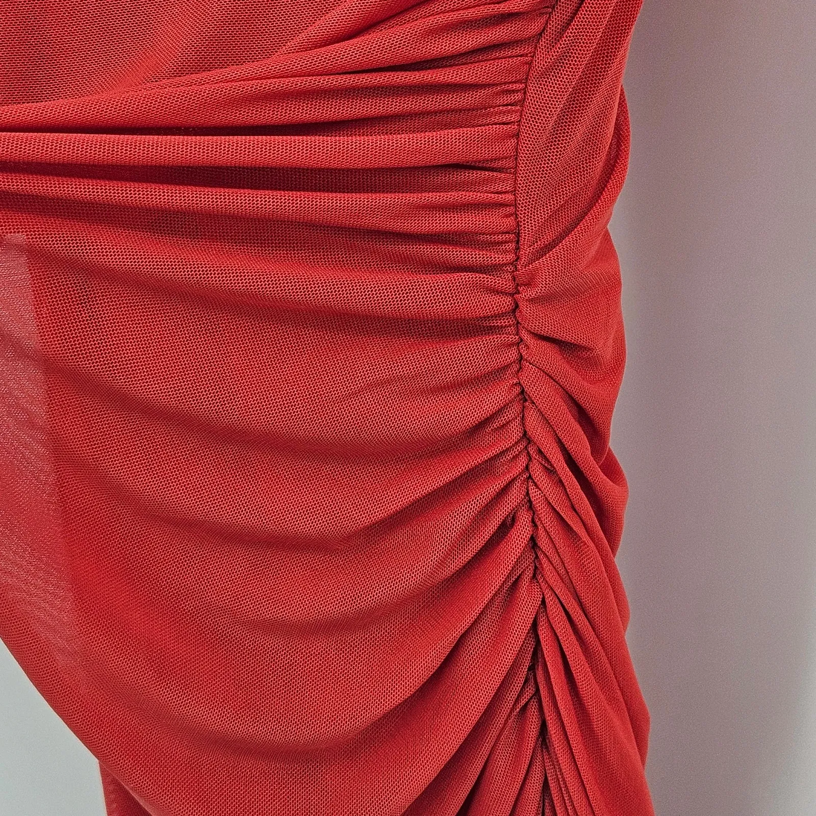 Bec + Bridge Fae Asym Long‎ Sleeve Dress Rouge Red US 4 - Image 9