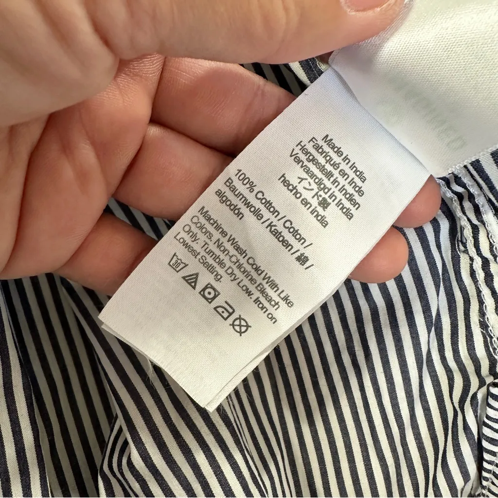 J. Crew Women’s Classic-Fit Crisp Cotton Poplin Shirtdress Longsleeve Striped L - Image 13