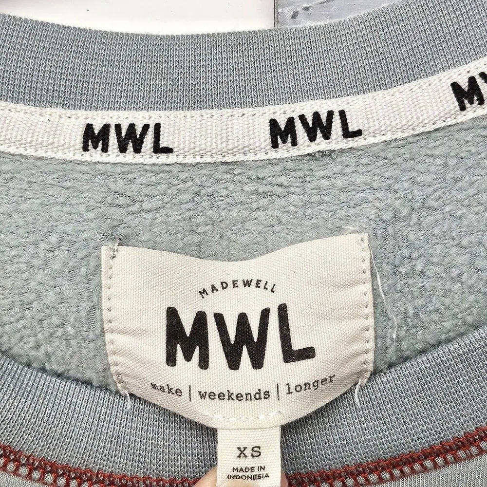 Madewell MWL Superbrushed Contrast Stitched Easygoing Sweatshirt Womens Size XS - Image 8