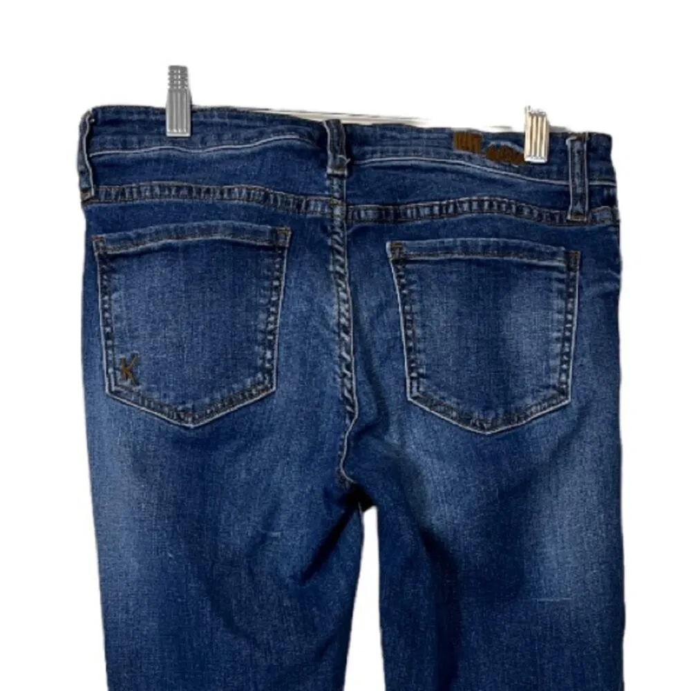 Kut from the Kloth Jeans Dark Wash Mid Rise Zip Fly Distressed Women's Size 4 - Image 4