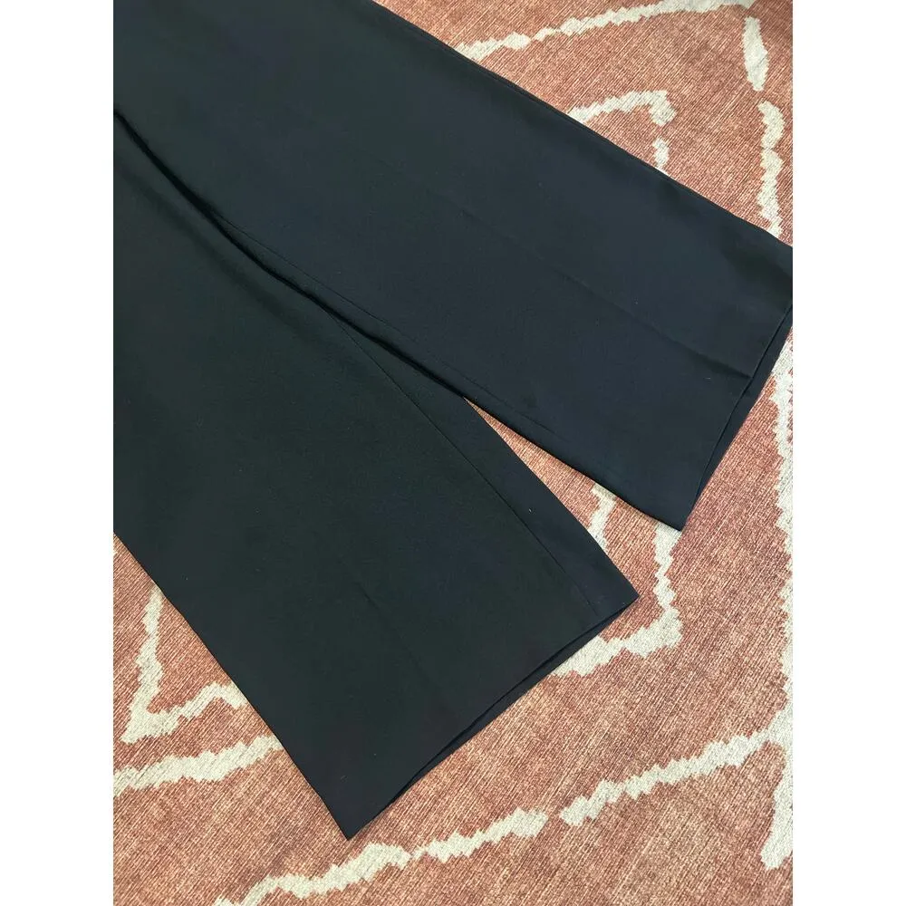 Womens Zara High Waisted Trouser Dress Pants Wide Leg Black Minimalist Medium - Image 3