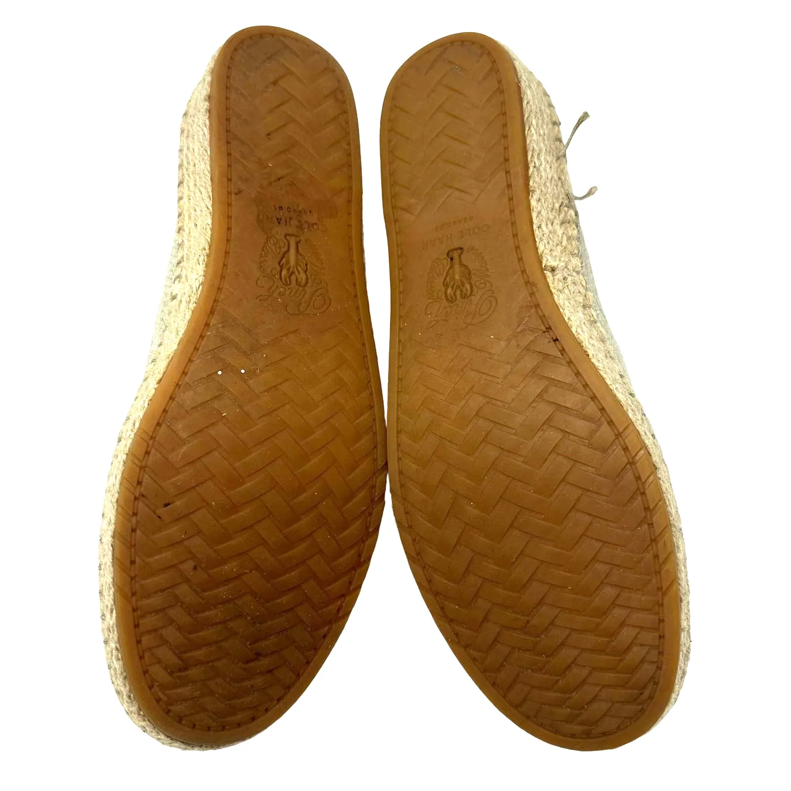 Cole Haan size 7 B 21292 grand‎ os slip on flats sparkly taupe knit espadrille - Image 13