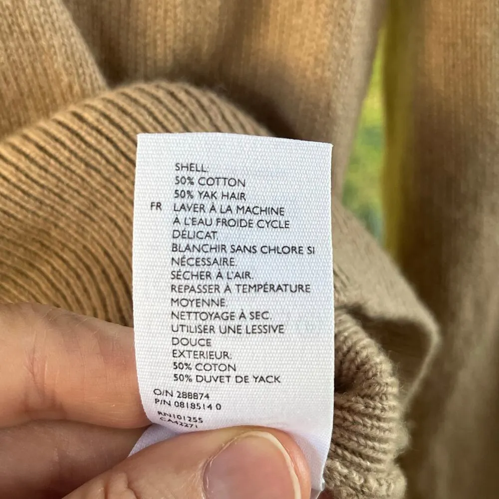 COS Women's Tan Cotton And Yak Pullover Sweater Size XS - Image 7