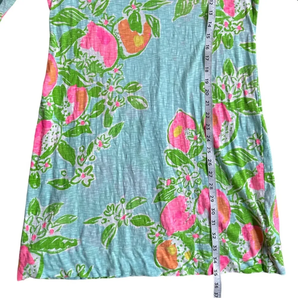 Lilly Pulitzer Marlowe Dress Pink Lemonade Pool Blue 3/4 Sleeve Size Large - Image 4