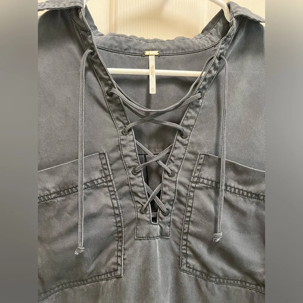 Free People Tie Front Long Sleeve Blouse - Size XS - Image 2