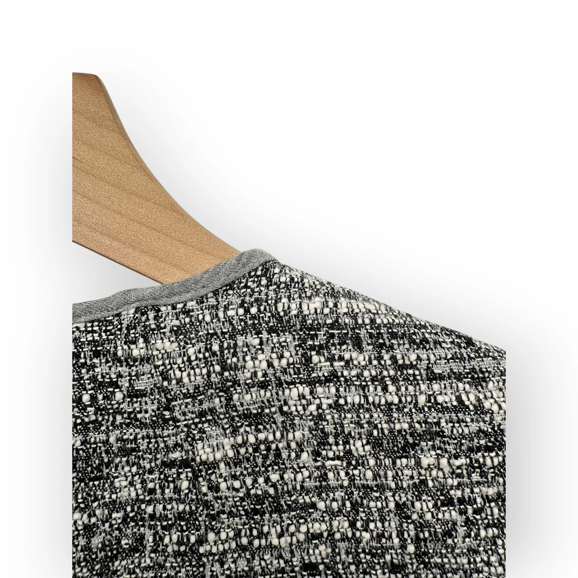 Theory Binding Jkt Parker Tweed B Grey Textured Collarless Blazer 00 - Image 8