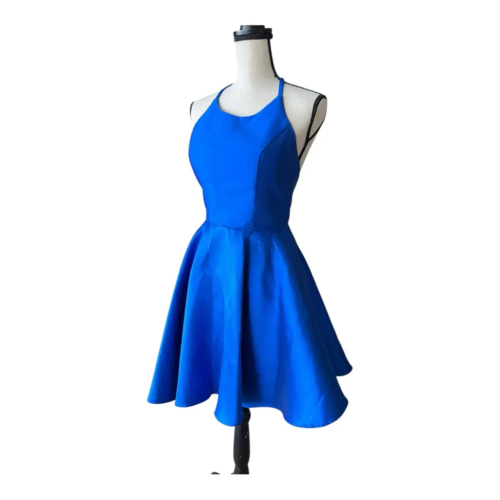 Alyce 3703 Paris Blue Sleeveless Babydoll Dress Size 2 - Image 9