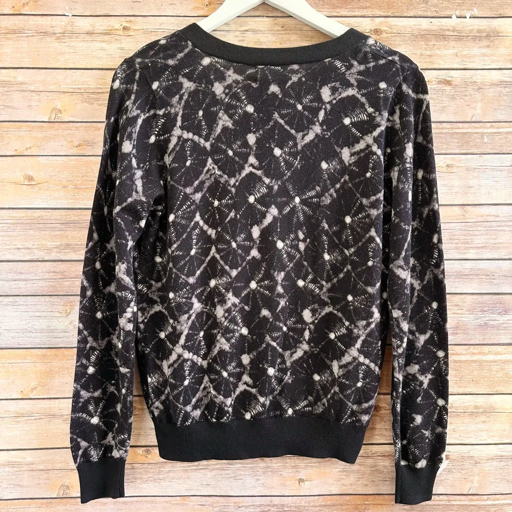 Thakoon Target Cardigan Sweater Women’s Size Medium Black Shibori Print NWT - Image 2