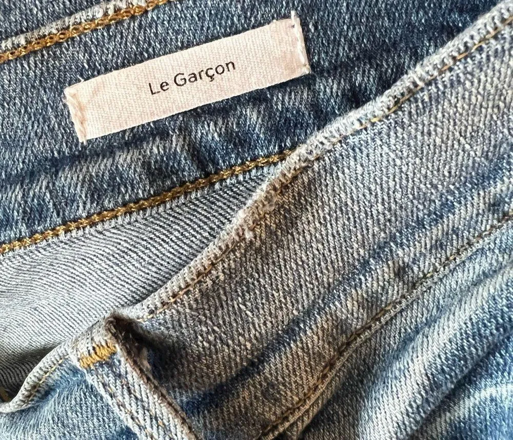 FRAME Le Garcon Cropped Faded Boyfriend Jeans in Bixby Sz 30 - Image 9