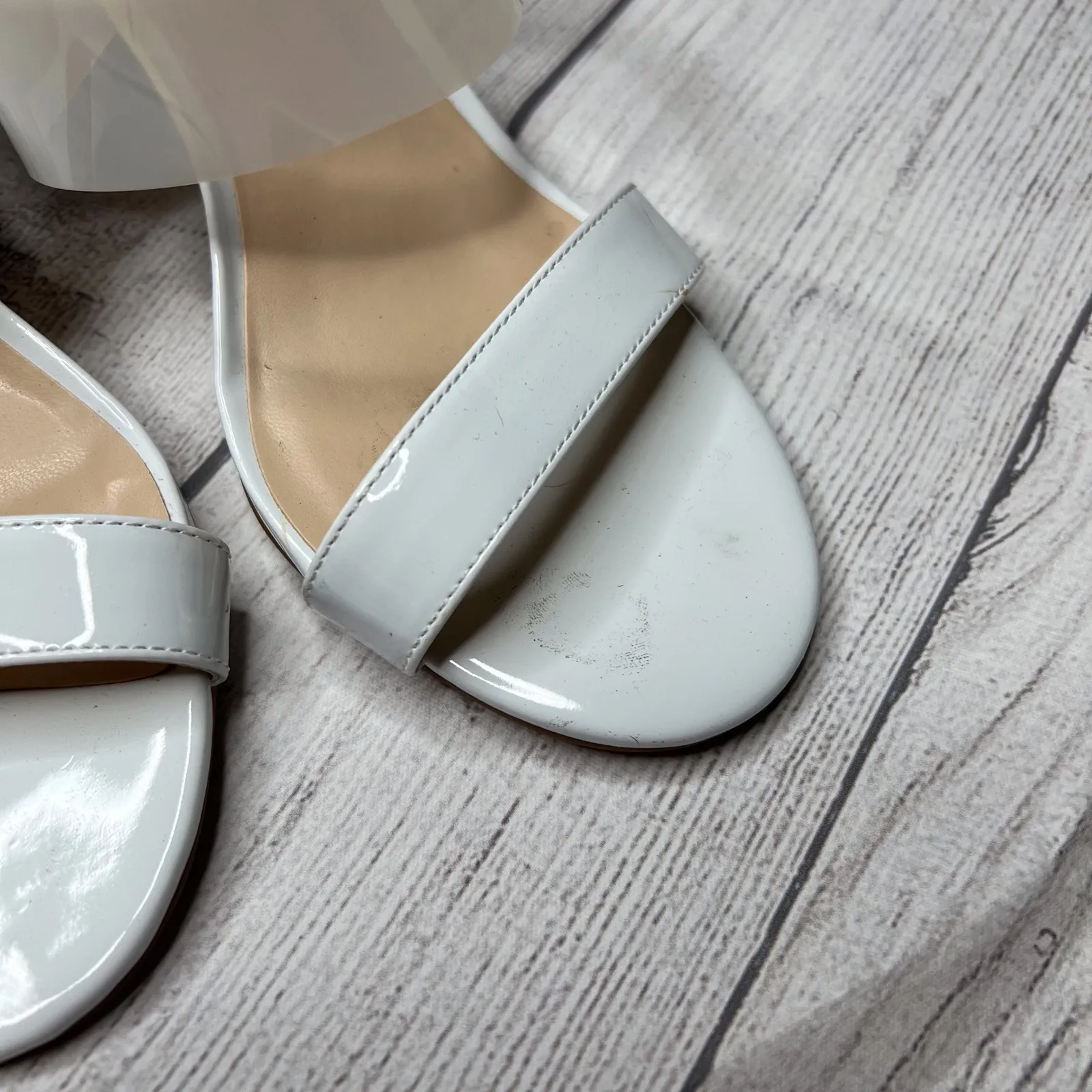 Dream Paris Heels White Slingback Open Toe Strappy Dress Sandals Shoes Size 7 - Image 4