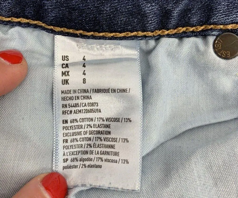 American Eagle Size 4 Shorts Shortie AEO Low Rise Denim Cuffed Stretch Women's - Image 3