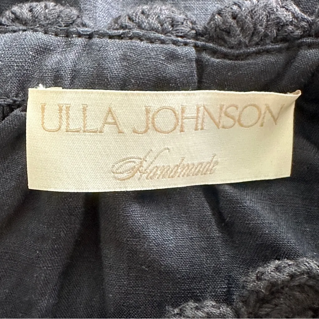 Ulla Johnson Handmade Kai Ramie black flounce Goth feminine blouse 10 - Image 4