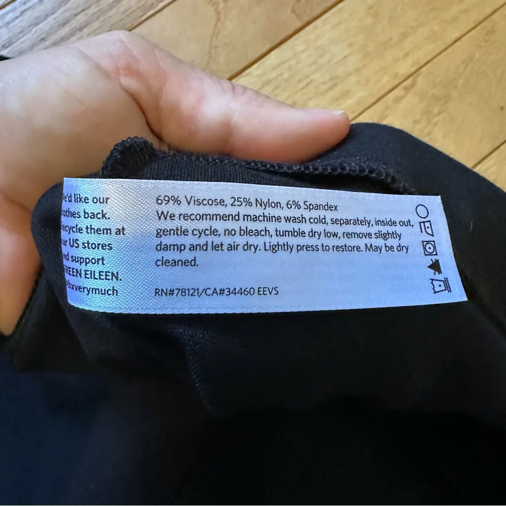 Eileen Fisher Slim Leg Black Pull On Pants Womens Large - Image 5