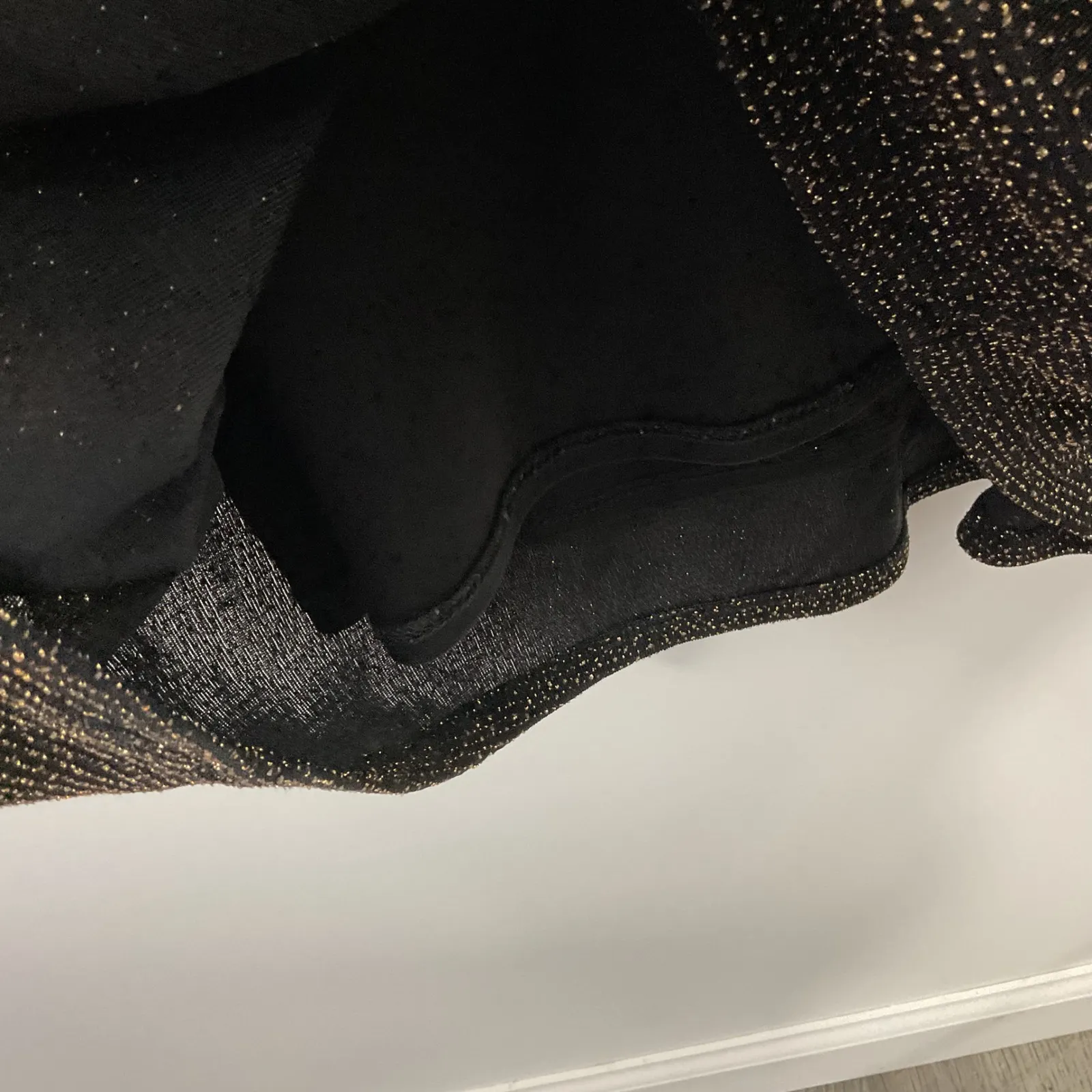 Eliza J Women's Size 12 Black Gold Metallic Blouson Dress - Image 5