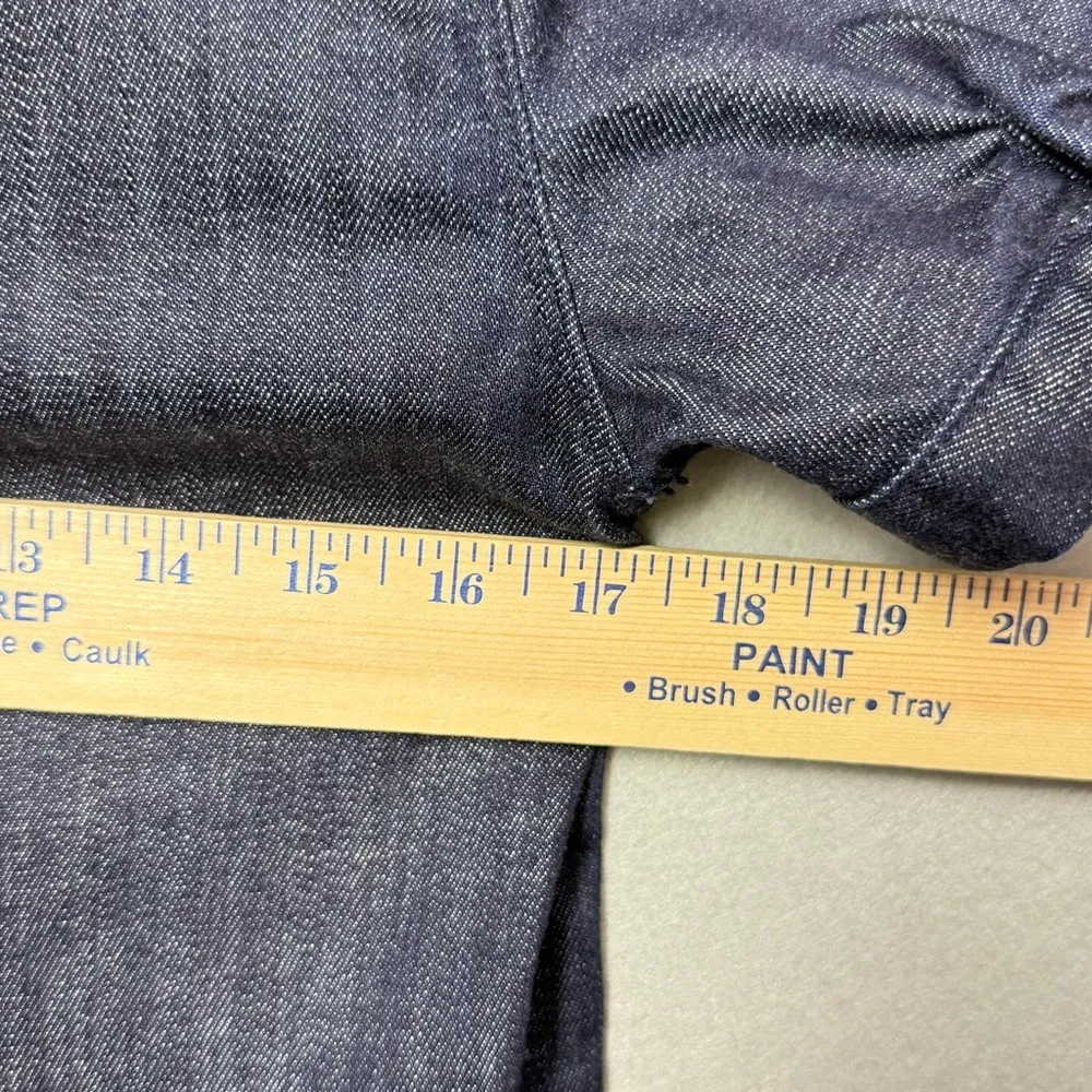 7 for all Mankind Women’s Babydoll Puff Sleeve Collared  Denim Dress - Image 10