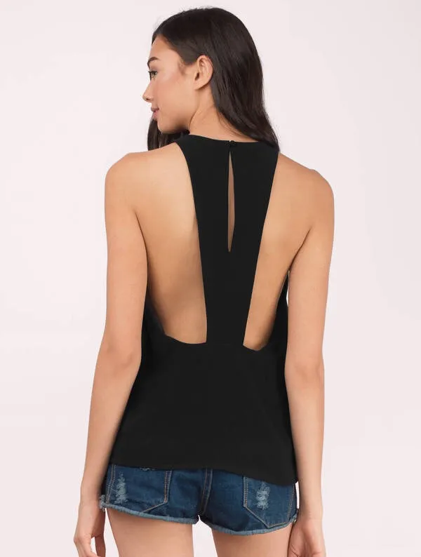 Black Strappy Tank Top - Image 2