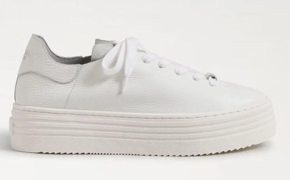 Sam Edelman Women's Pippy Size 8M White Leather Platform Sneakers Shoes NWOB - Image 2