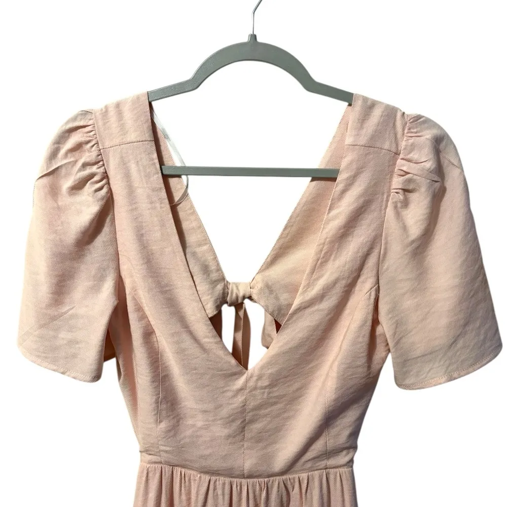 Lulu's Tied With Love Light Pink Tiered Tie-Back Midi Dress - Image 6