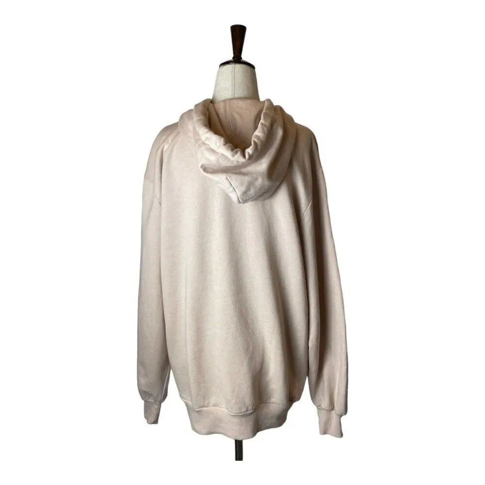 Zara Pink Cotton Blend Pullover Hooded Sweatshirt‎ Size S - Image 2