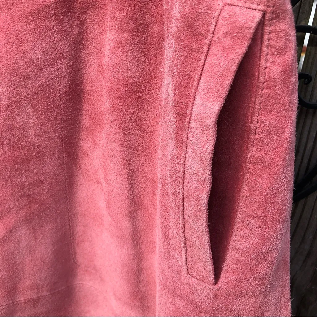 Terry Lewis Classic Luxuries vintage suede Dusty Rose midi skirt 14 Pink Size M - Image 6