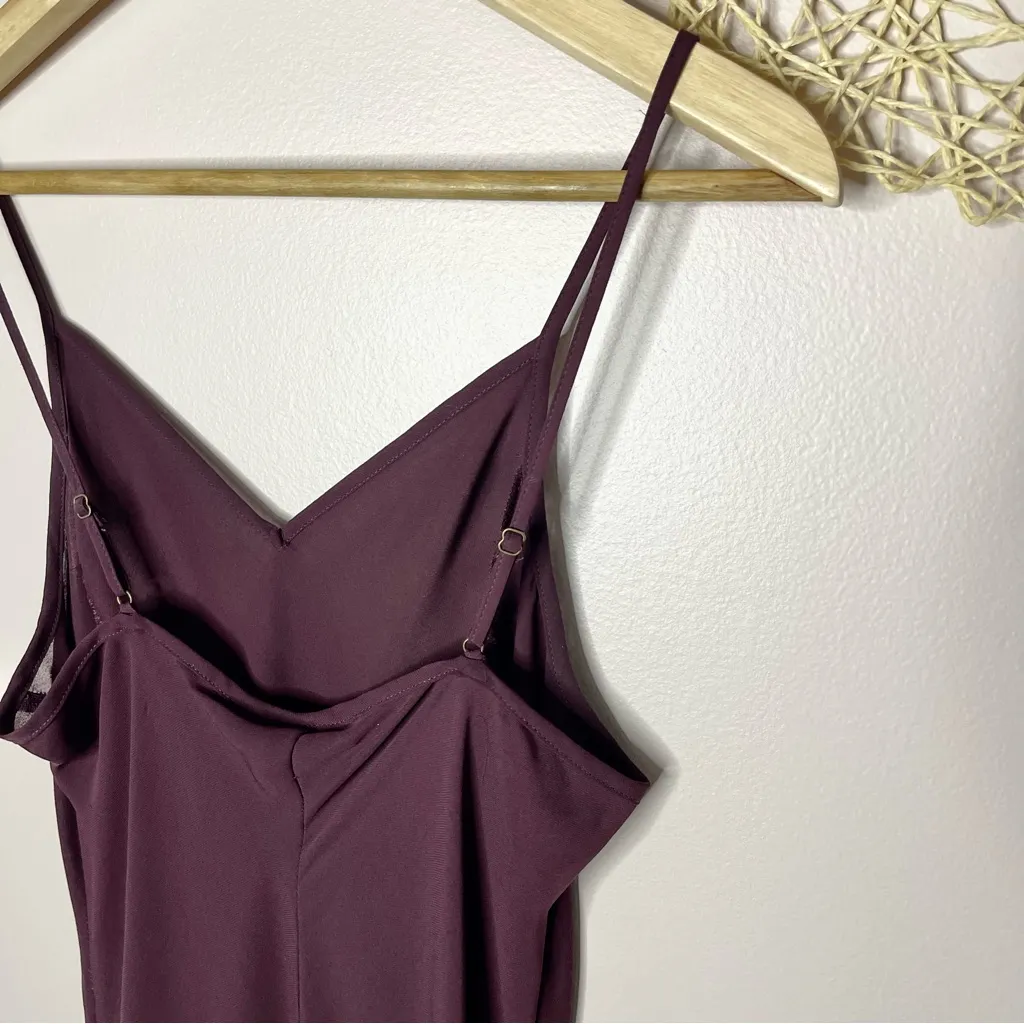 Lands' End Georgette Knee Length Chemise V Neck Slip Dress (Plum) - 8 - Image 4