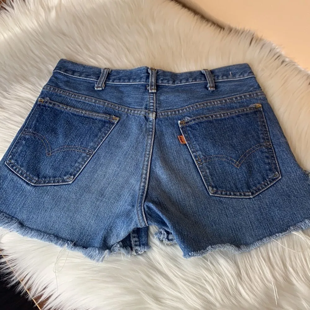 Levi’s Vintage 70's Orange Tab Super High Rise Cut Off Jean Shorts - Image 8