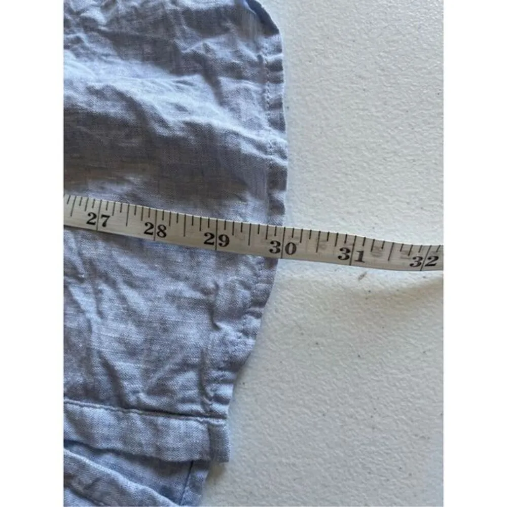 Artisan NY 100% Linen Blue‎ Oversized Short Sleeve Blouse Size Small - Image 4