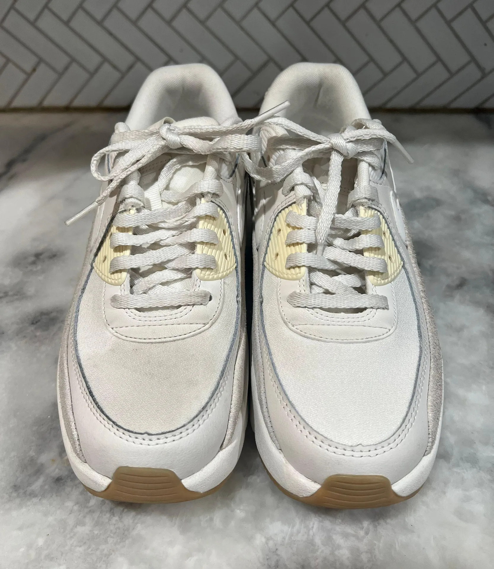 Air Max 90 LV8 Sail Light Orewood Women Platform Shoes FD4328-100 9.5 - Image 3